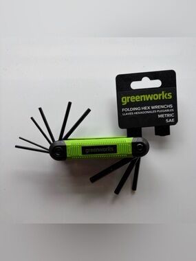 Greenworks Folding Hex Key Set Metric & SAE Allen Wrench Multi Tool NEW
